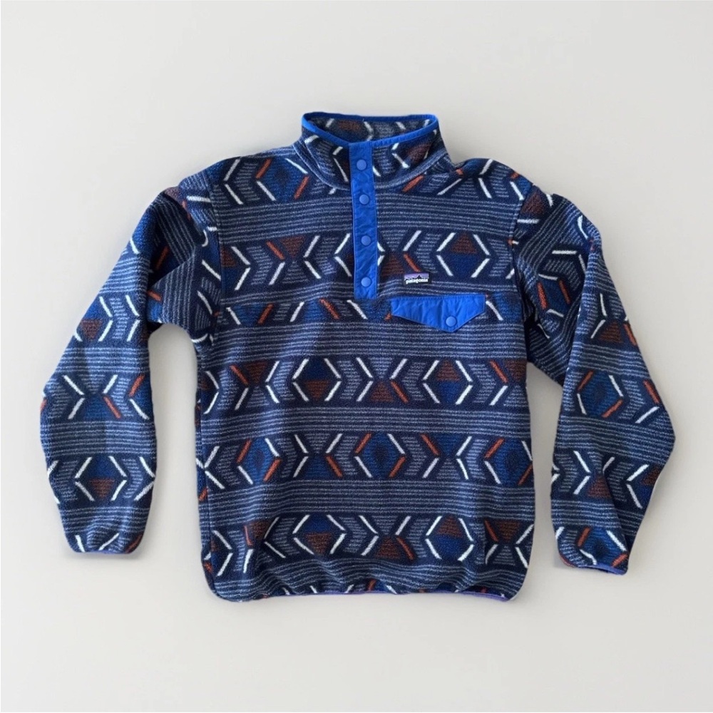 Youth Patagonia Synchilla Snap T Fleece Jacket XL 14 Pullover Aztec Southwest